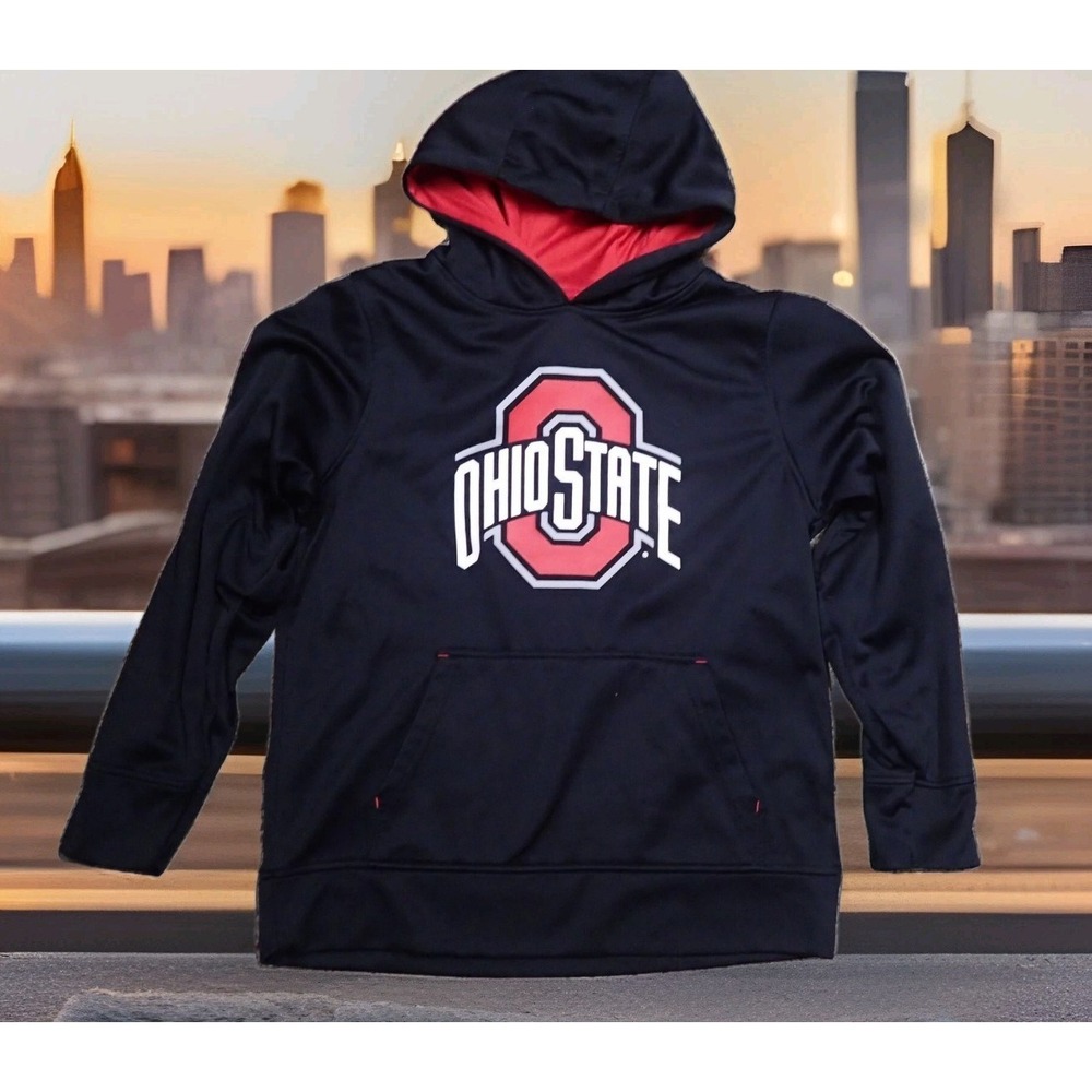 Scarlet &‎ Gray Ohio State Hoodie Youth Large Black Excellent Buckeyes Pullover